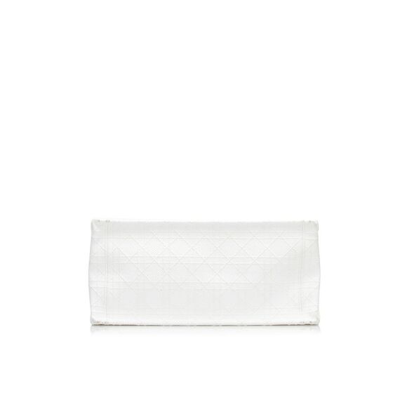 Pre Loved Dior Book Tote Bag White Canvas Tote Bag Designer Tote Bag Large Tote - Picture 4 of 8